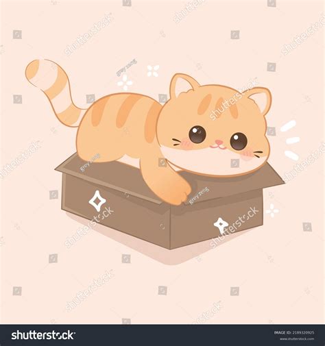 Cute Cat Playing Cardboard Box Premium Stock Vector (Royalty Free ...