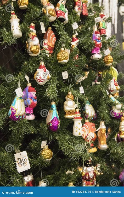 Kyiv Ukraine - 18 October 2019: Vintage Christmas Tree Decorations Baubles and Toys Editorial ...