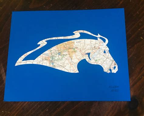 University of Alabama Huntsville Mascot Map - Etsy