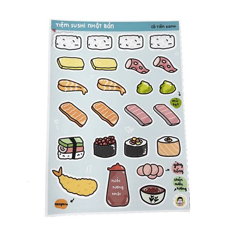 Bộ Tranh Tương Tác Cô Tiên Xanh - Tiệm Sushi Nhật Bản - MixASale