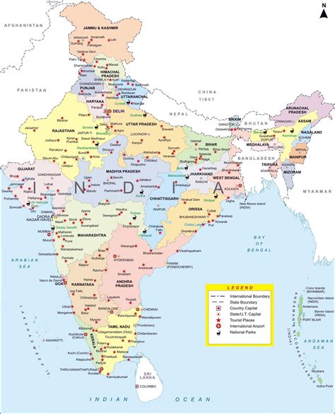 Large detailed administrative map of India with major cities | India ...