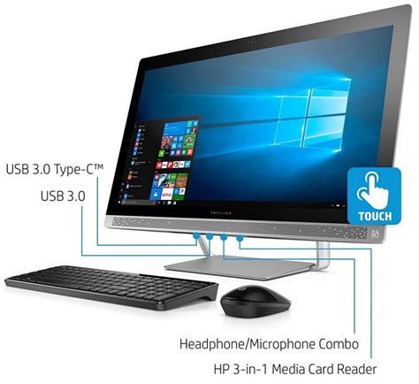 HP ENVY 27-B155qd i7-7700 UHD 3840 x 2160 Display, Core i7-7700T, 2TB HD/256GB SSD All-in-One ...