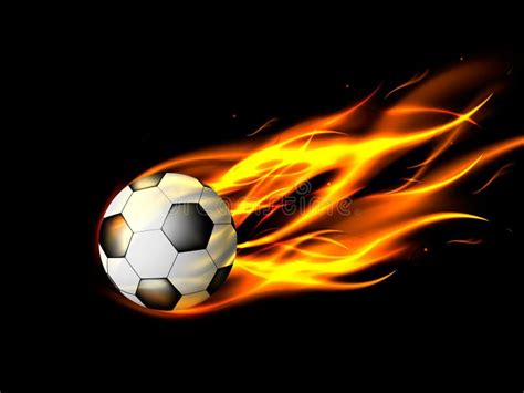 Soccer Ball In Flames On Black Background, Burning Soccer Ball Stock Vector - Image: 70528817