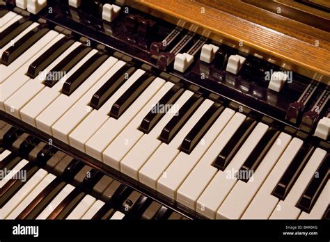 Closeup image of Hammond B3 Organ Keyboard with Drawbars Stock Photo - Alamy