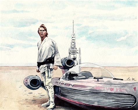 Luke Skywalker On Tatooine Star Wars A New Hope Painting by Laura Row