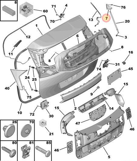 Peugeot 5008 2016-2020 Tailgate Strut Support Peugeot Parts Direct