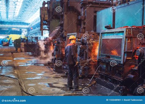 Workers in the Steel Mill. Metallurgical Industry. Stock Image - Image of manufacturing, liquid ...