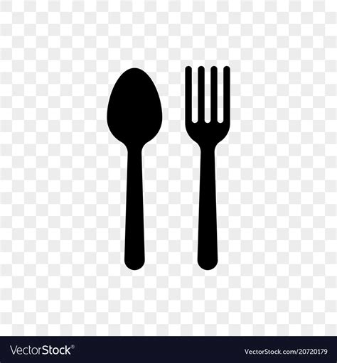 Spoon fork cutlery flat silhouette icon Royalty Free Vector