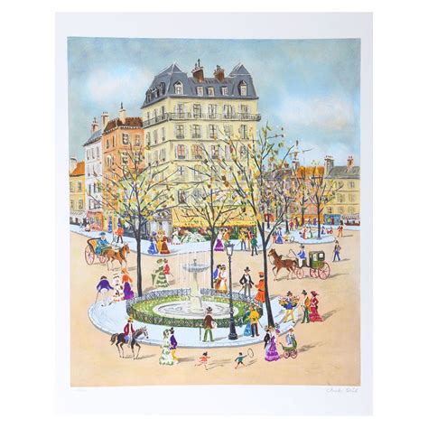 Claude Tabet Fountain Lithograph | Chairish