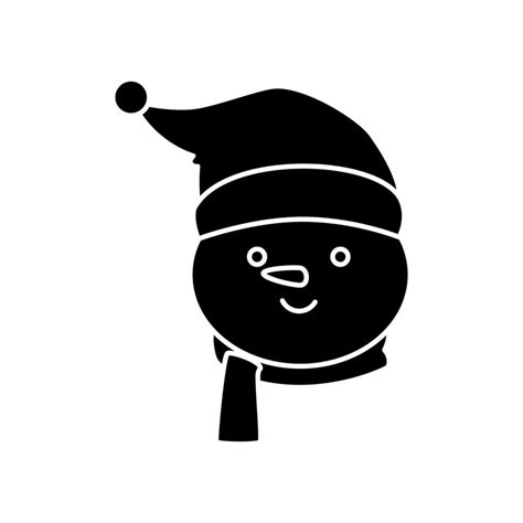 silhouette of face snowman character merry christmas 3298869 Vector Art ...