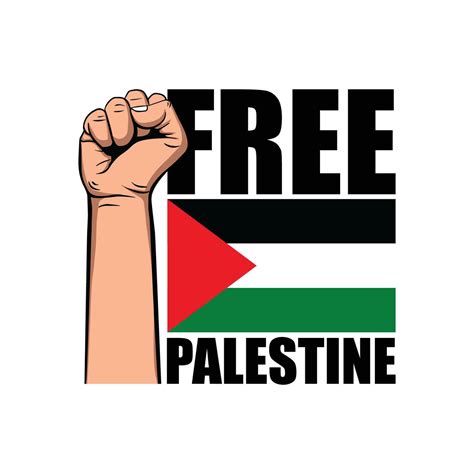 Free Palestine poster design with Palestine flag and a vector hand ...