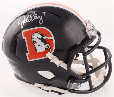 John Elway Signed Denver Broncos Throwback Speed Mini-Helmet (JSA COA ...