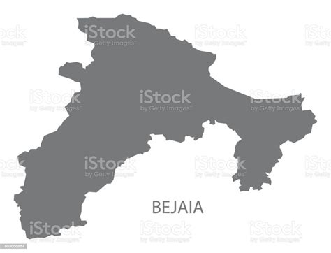 Bejaia Algeria Map Grey Illustration Silhouette Stock Illustration ...