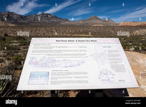 Red Rock Canyon, Nevada. Environmental Education Sign, Red Rock Wash ...