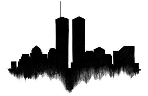 Items similar to New York City Scape, Skyline, 9/11 Memorial, Black and White, Digital Art Print ...