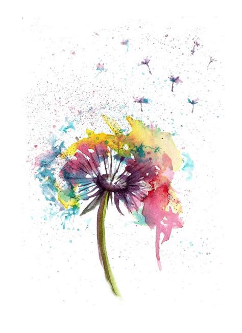 Dandelion watercolor - NatalyArt - Paintings & Prints, Flowers, Plants, & Trees, Flowers ...