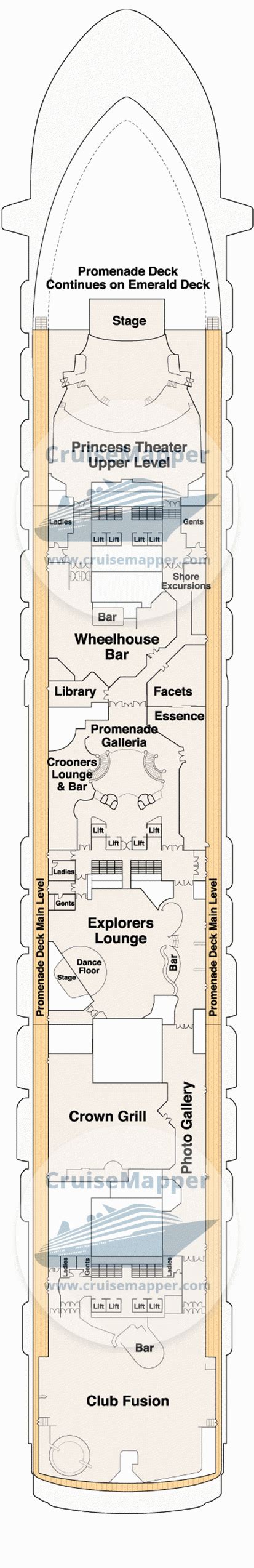 Emerald Princess deck 7 plan | CruiseMapper