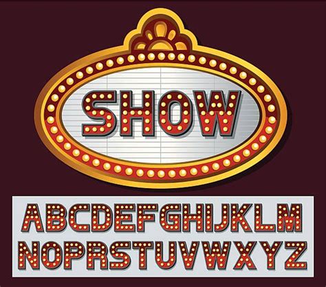 Theatre Marquee with font set created by myself. EPS 10 with... | Font setting, Vector art ...