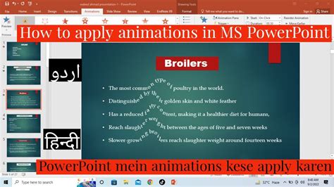 How to Apply Animations in MS Power Point | Insert Animations in slides ...