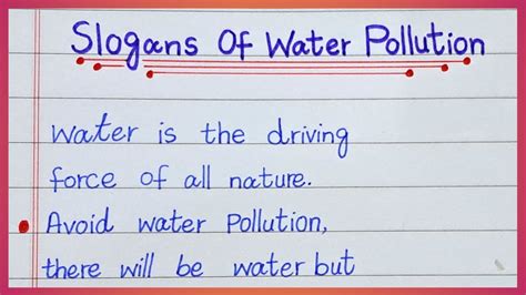 Water Pollution Slogans Unique And Catchy Water Pollution