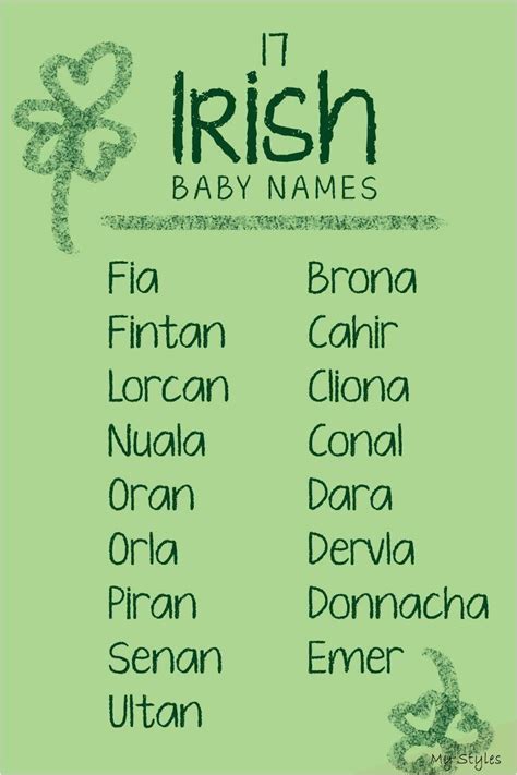 Nov 30, 2016 - Love the sound of Irish baby names, but don't want one ...