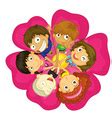 Kids on a flower Royalty Free Vector Image - VectorStock