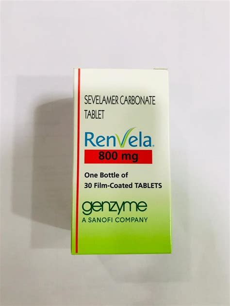 Renvela 800 Mg Tablet, Packaging Size: 30 Tablet at Rs 1385/bottle in ...