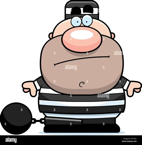 A cartoon prisoner in a prison uniform and ball and chain Stock Vector Art & Illustration ...