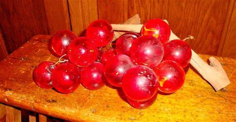 2 Mid Century Red Lucite Grape Clusters Vtg Driftwood Home Decor | Mid century decor, Mid ...