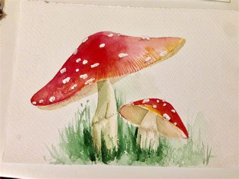 Watercolor red mushrooms / мухоморы | Mushroom drawing, Mushroom art ...