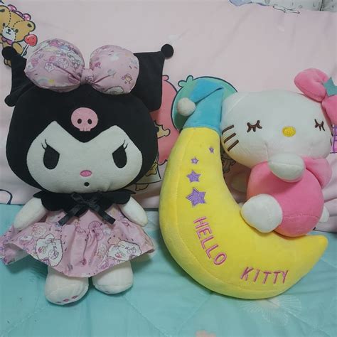 kuromi & hello kitty plushies :), Hobbies & Toys, Toys & Games on Carousell