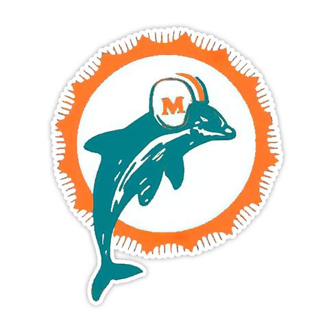 1966 First ever Miami Dolphins Logo Retro Vintage Sticker Decal Car NFL ...