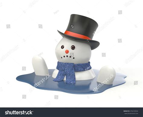 Snowman Melting Stock Illustration 376218334 - Shutterstock