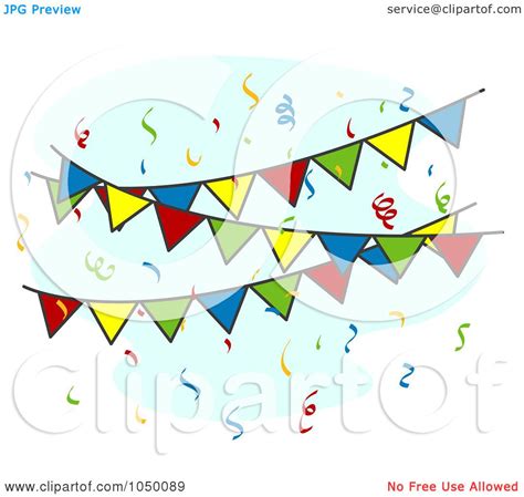 Royalty-Free (RF) Clip Art Illustration of Colorful Fiesta Pennant Banners And Confetti by BNP ...