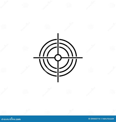 Shooting Target Logo Vector Icon in Simple Stock Vector - Illustration ...