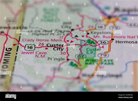 Custer city south dakota map hi-res stock photography and images - Alamy