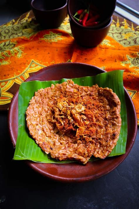 Kerak Telor or Egg Crust. Kerak Telor is Spicy Glutinous Rice Omelette ...