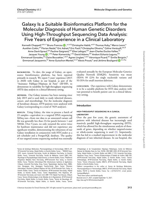 (PDF) Galaxy Is a Suitable Bioinformatics Platform for the Molecular Diagnosis of Human Genetic ...