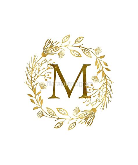 Monogram M Elegant Gold Foliage Sticker by floralmonogram | Salon logo design, Lettering, Hand ...