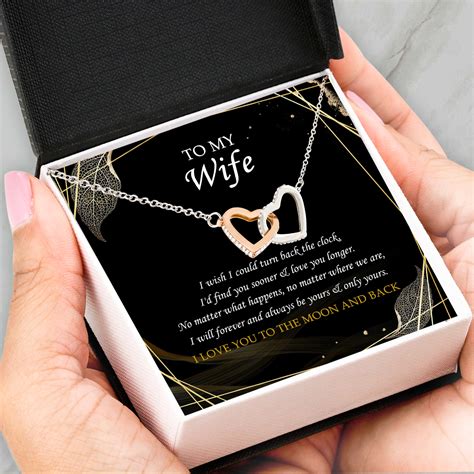 Wife Gifts – Interlocking Hearts Necklace Pendant – To My Wife From ...