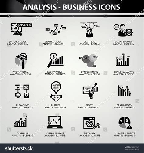 Business Analysis Concept Iconsblack Versionvector Stock Vector (Royalty Free) 144685763 ...