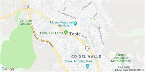 Mapa de Tepic, Nayarit - Mapa de Mexico