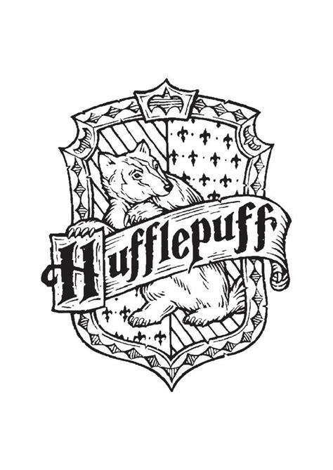 Hufflepuff black white | Harry potter houses crests, Harry potter logo ...