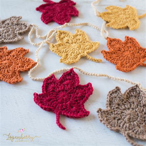 Crochet Maple Leaves 1 - Loganberry Handmade