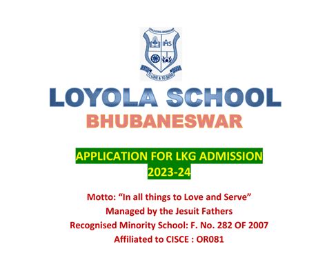 LKG-Admission-Announcement-2023-2024 – Loyola School Bhubaneswar