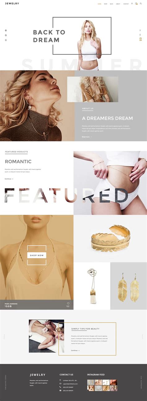 Jewelry- Ecommerce PSD Template | Web design inspiration, Web design, Design store