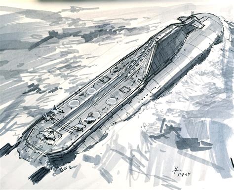 Submarine aircraft carrier concept drawing : r/submarines