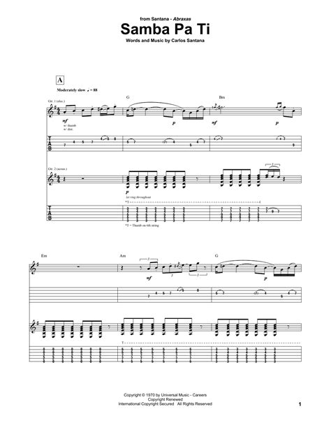 Samba Pa Ti by Santana - Guitar Tab - Guitar Instructor