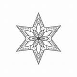 Seis Estrellas De Zentangle Elemento Diseño Aislado Mandala Para  sketch template
