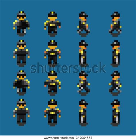 Bodyguard Pixel Art Walk Animation Frames Stock Vector (Royalty Free) 349064585 | Shutterstock